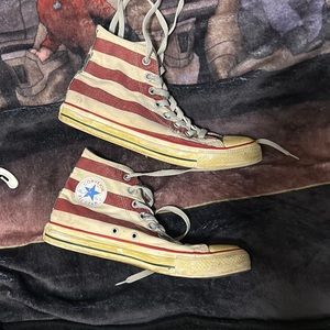 Converse American flag vintage looking high tops